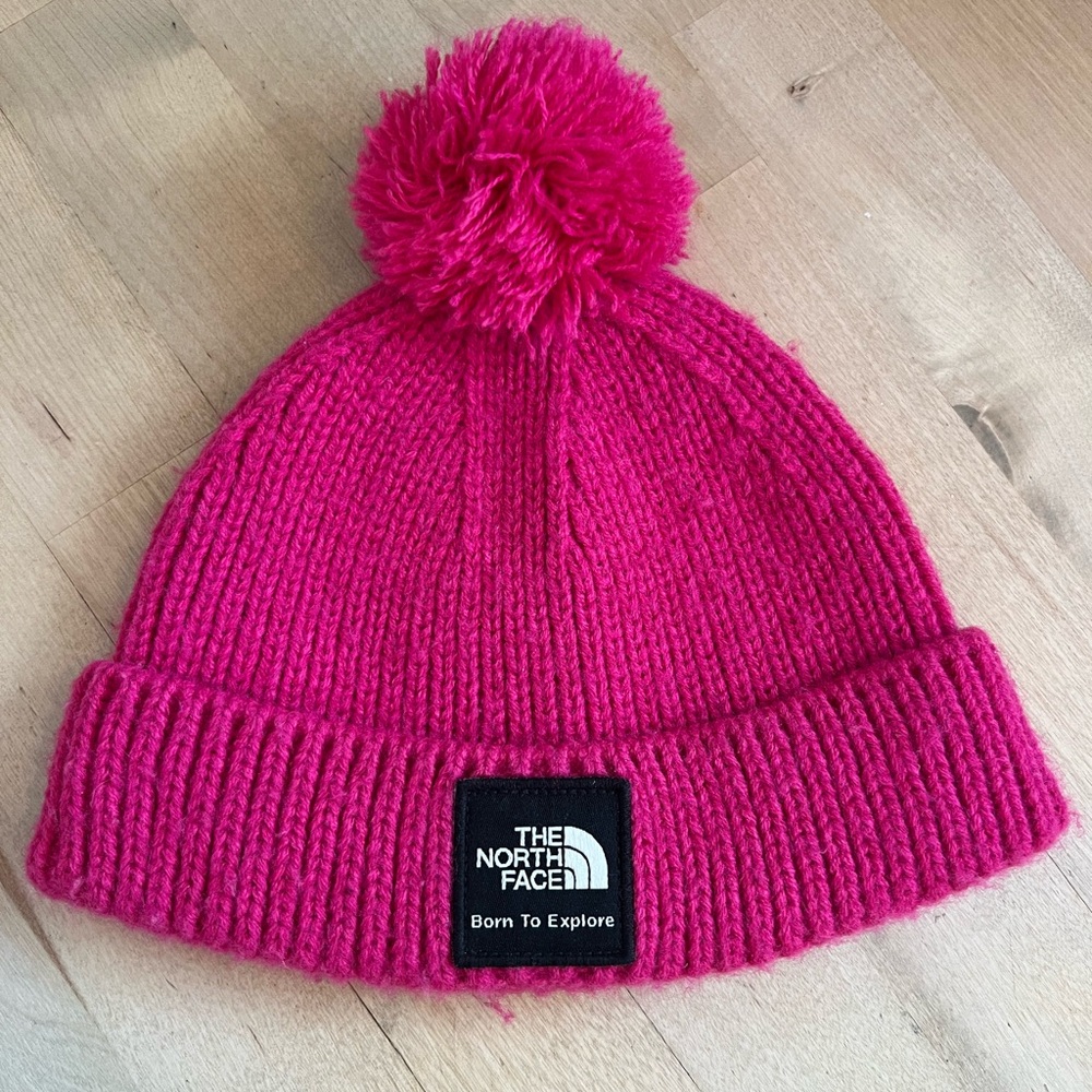 The North Face, Baby, Fuchsia Pom-Pom Beanie, 0-6mo